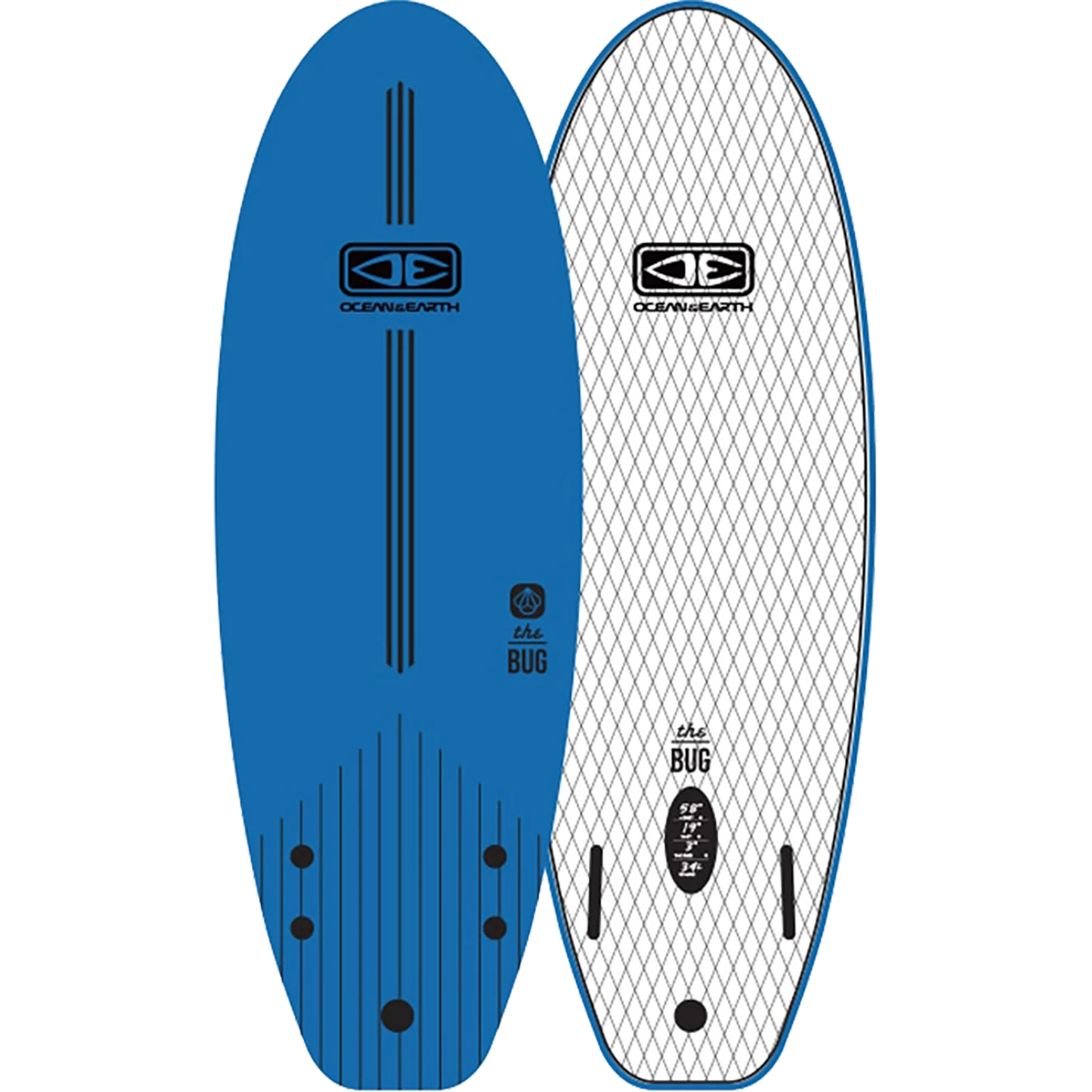 O&E THE BUG MINI SOFTBOARD 5'2" AZTEC BLUE 1 O&E THE BUG MINI SOFTBOARD 5'2" AZTEC BLUE