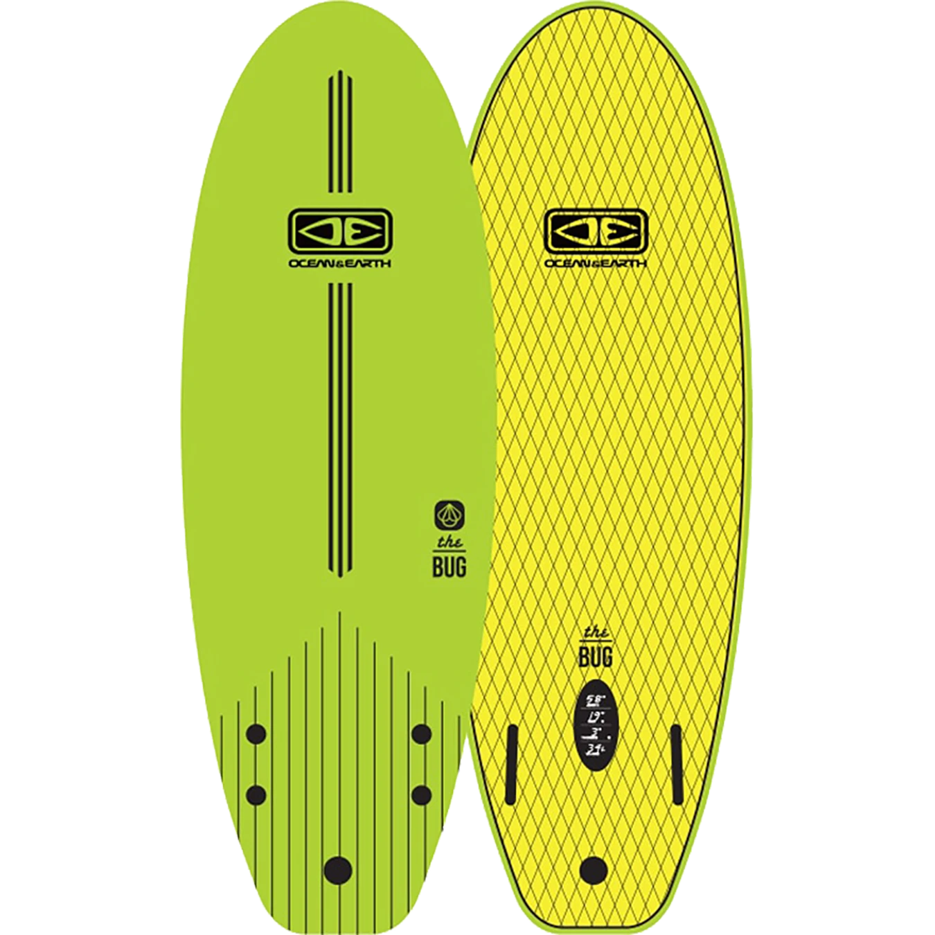 O&E THE BUG MINI SOFTBOARD 5'2" LIME 1 O&E THE BUG MINI SOFTBOARD 5'2" LIME