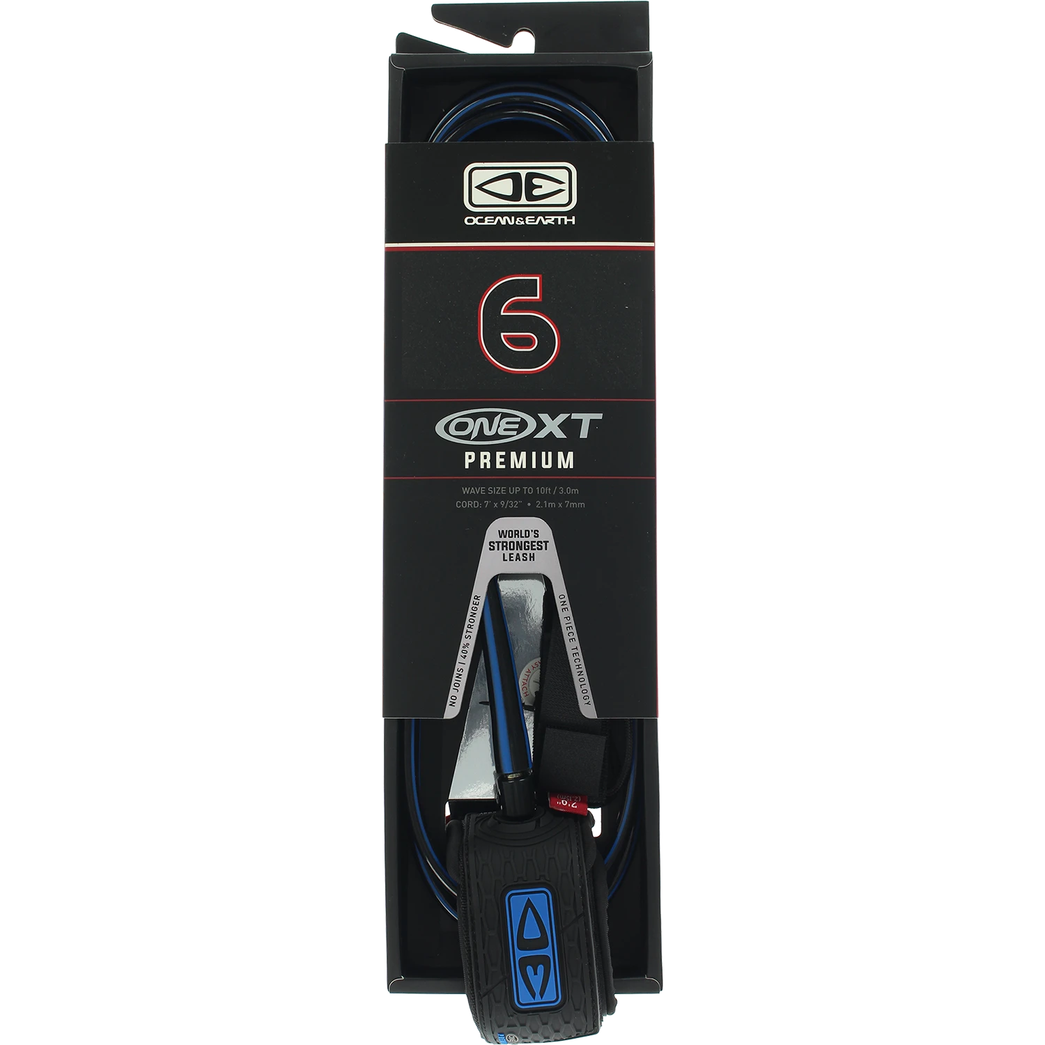 O&E ONE XT PREMIUM LEASH 6' BLK/BLUE 1 O&E ONE XT PREMIUM LEASH 6' BLK/BLUE