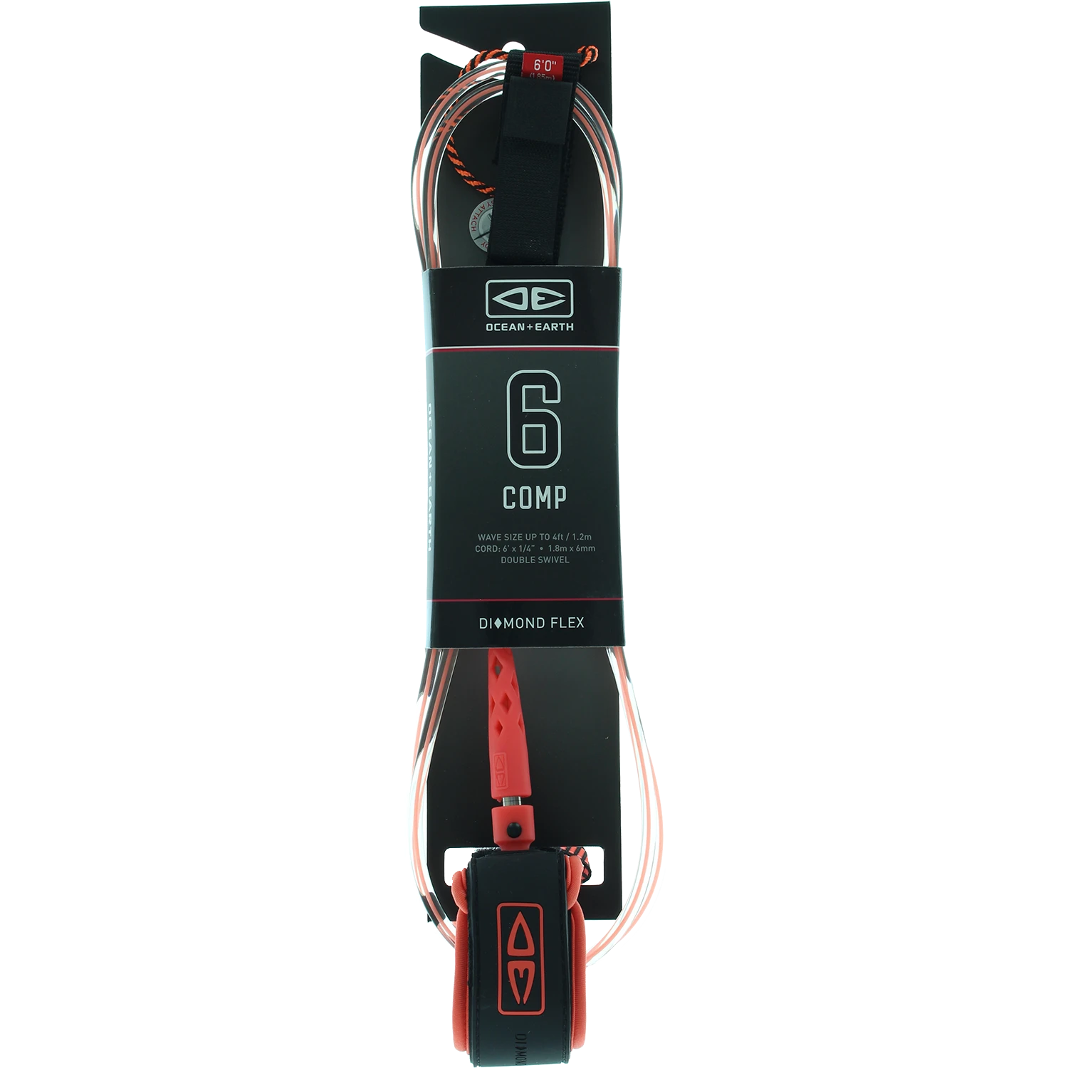 O&E MOULDED COMP LEASH 6' CORAL 1 O&E MOULDED COMP LEASH 6' CORAL