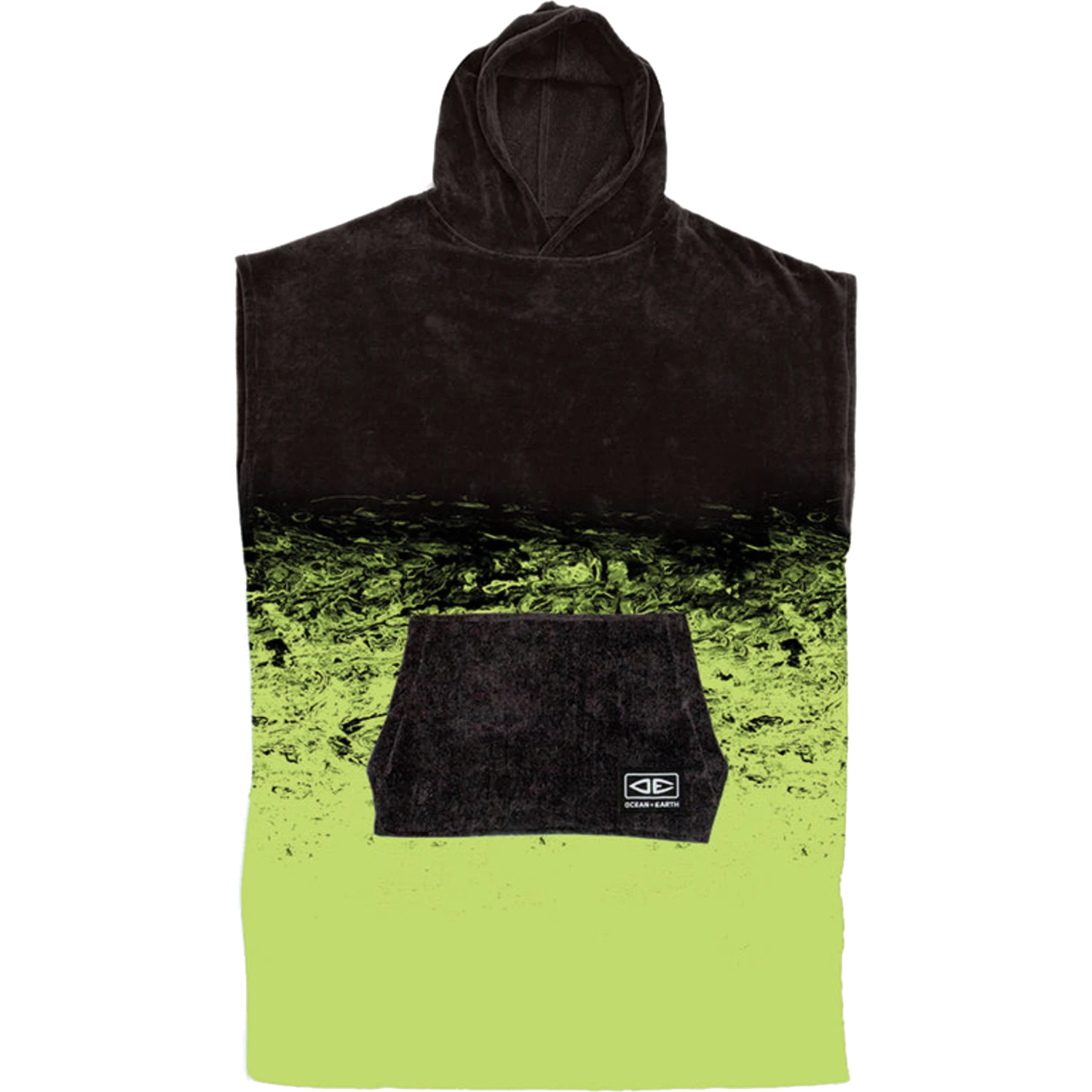 O&E YOUTH SOUTHSIDE HOODED PONCHO BLACK/LIME 1 O&E YOUTH SOUTHSIDE HOODED PONCHO BLACK/LIME