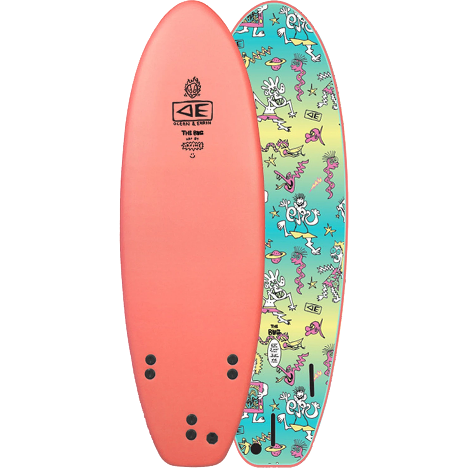 O&E FREAKS BUG THRUSTER SOFTBOARD 6'0" CORAL 1 O&E FREAKS BUG THRUSTER SOFTBOARD 6'0" CORAL