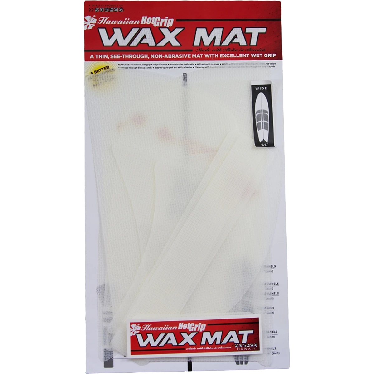 HAWAIIAN HOTGRIP WAX MAT 6'6" SHORT/WIDE 1 HAWAIIAN HOTGRIP WAX MAT 6'6" SHORT/WIDE