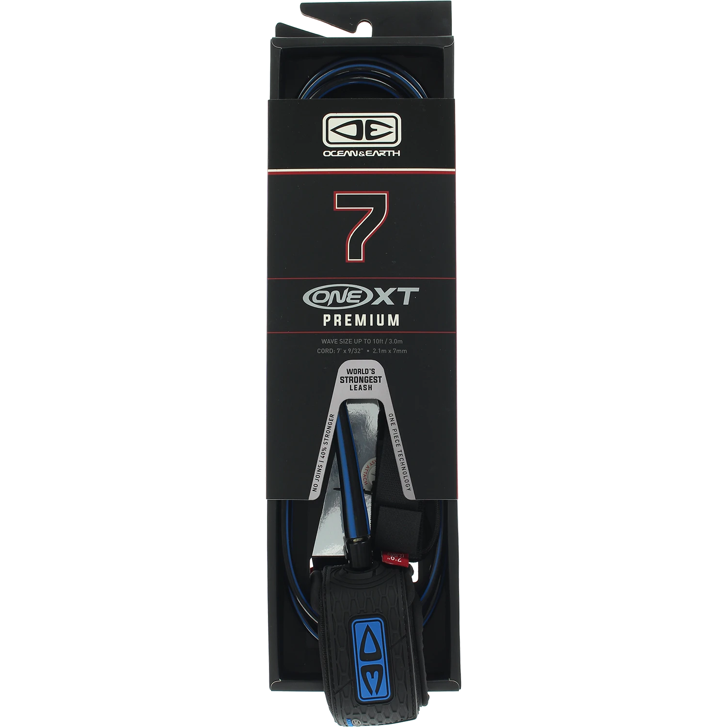 O&E ONE XT PREMIUM LEASH 8' BLK/BLUE 1 O&E ONE XT PREMIUM LEASH 8' BLK/BLUE