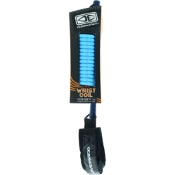 O&E BODYBOARD BASIC WRIST COILED LEASH BLUE