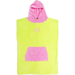 O&E YOUTH HOODED PONCHO LIME/PINK